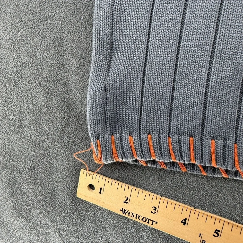 VTG Nike Air Jordan Argyle Sweater Vest 3XL Gray Orange Knit Jumpman Y2K READ